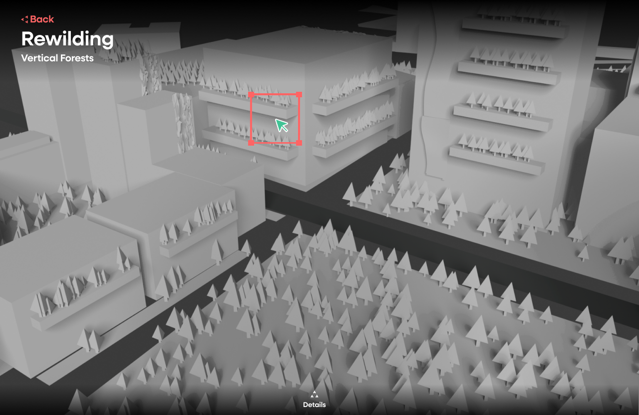 3D rewilding model with vertical forests