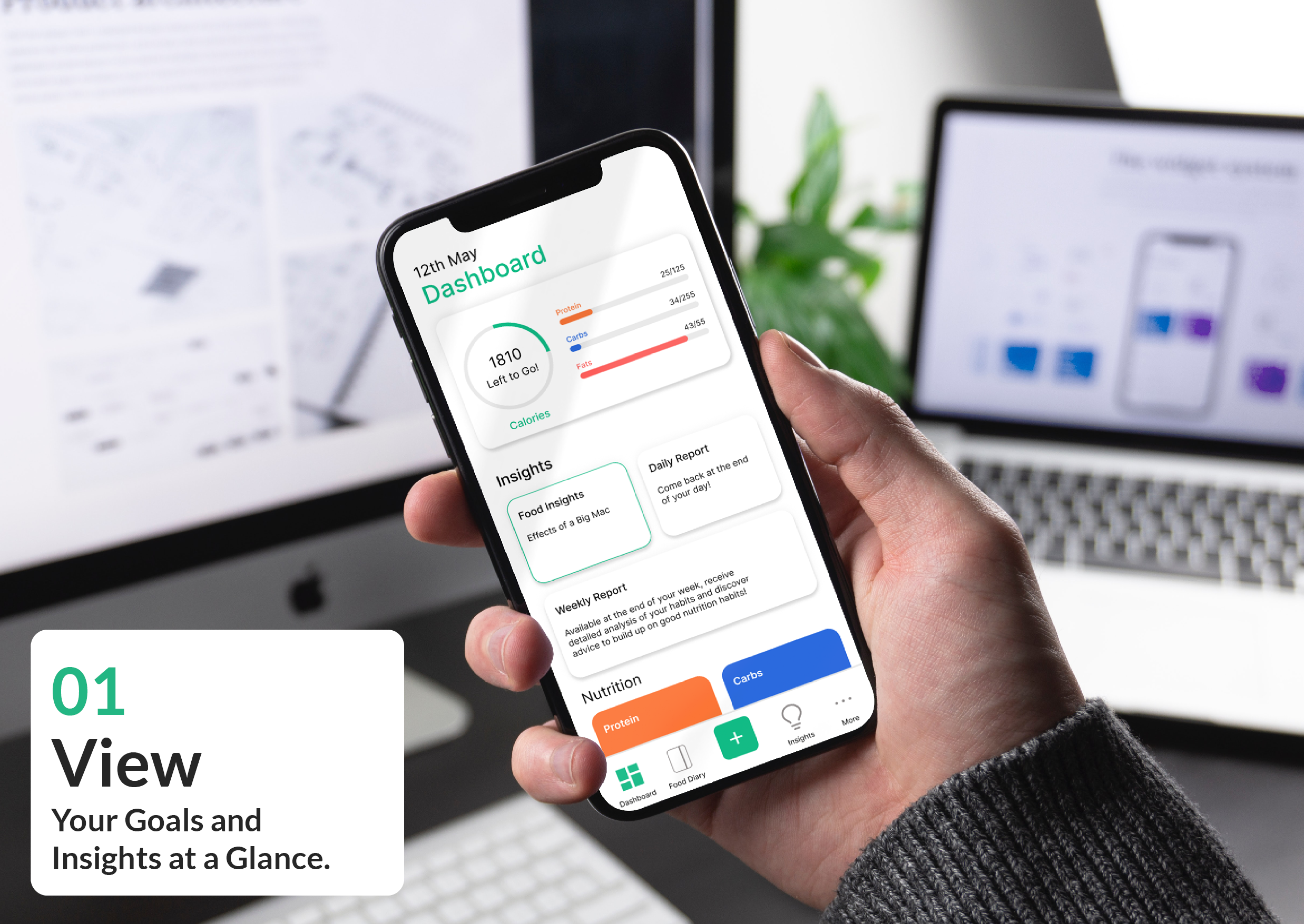 Nurture app dashboard showing daily goals and insights