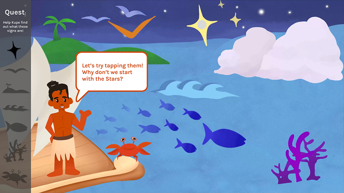 Figma prototype showing Kupe asking the user to start with the stars