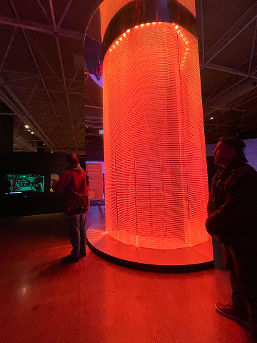 Front and side view of the Upright Rainbow exhibition